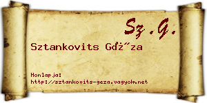 Sztankovits Géza névjegykártya