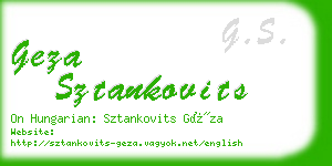 geza sztankovits business card